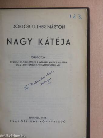 Doktor Luther Márton Nagy Kátéja