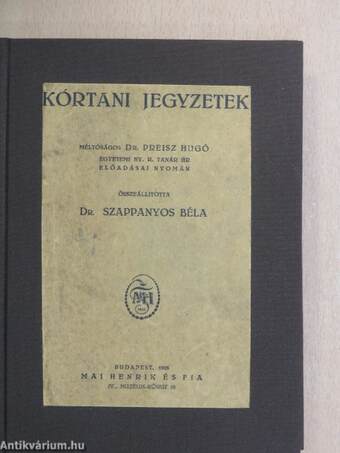 Kórtani jegyzetek