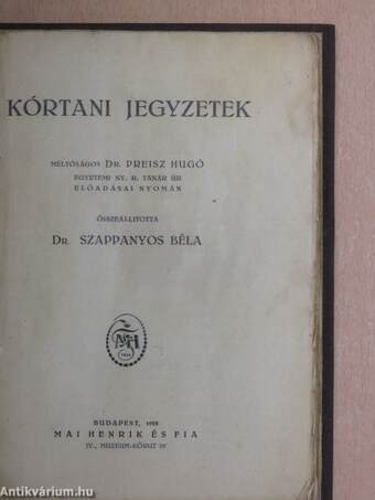 Kórtani jegyzetek