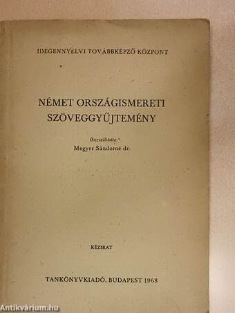 Német országismereti szöveggyűjtemény