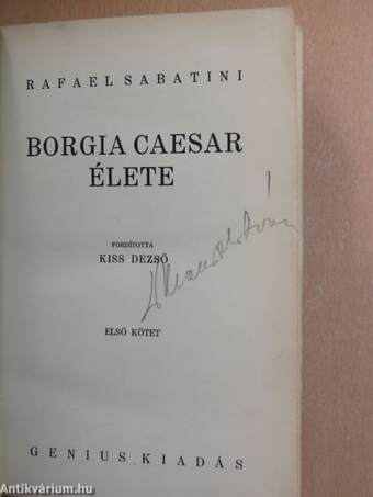 Borgia Caesar élete I-II.