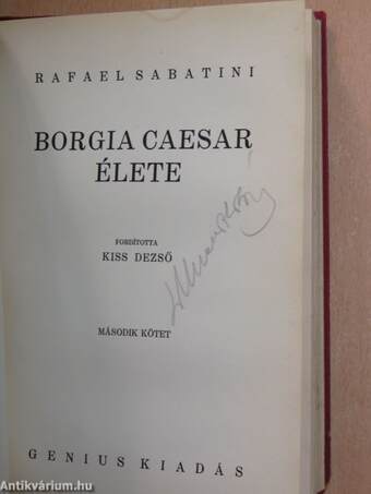 Borgia Caesar élete I-II.