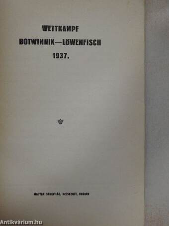 Wettkampf Botwinnik-Löwenfisch 1937.