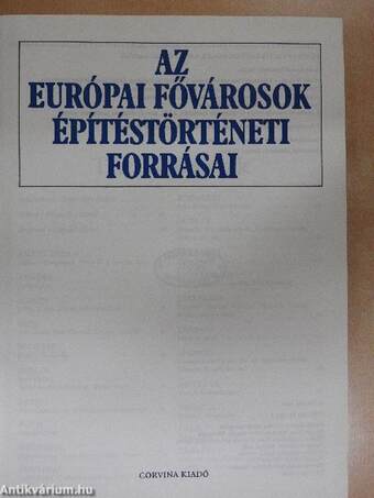 Az európai fővárosok építéstörténeti forrásai