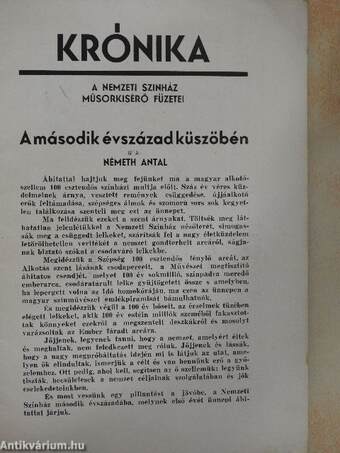 A százéves Nemzeti Szinház emlékünnepe 1937. október 25.