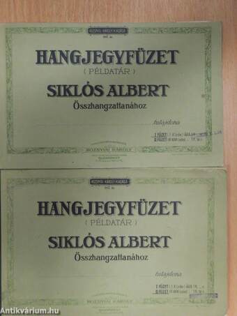 Hangjegyfüzet (Példatár) Siklós Albert Összhangzattanához I-II.