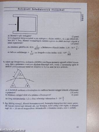 Felvételi feladatsorok fizikából