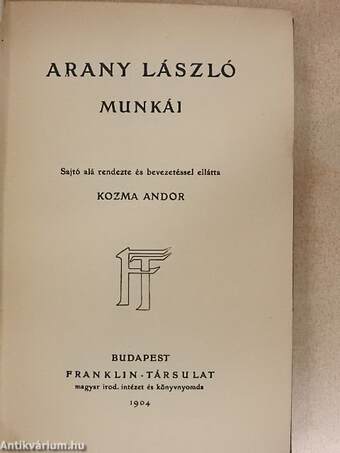 Arany László munkái