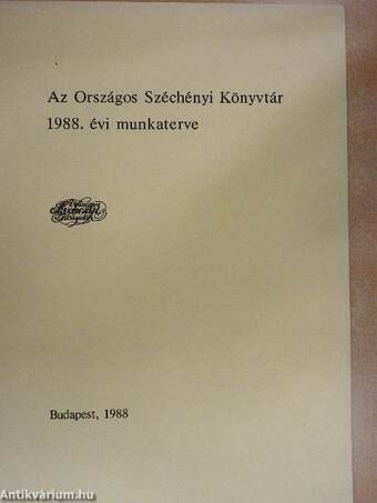 Az Országos Széchényi Könyvtár 1988. évi munkaterve