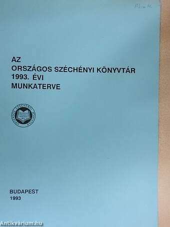 Az Országos Széchényi Könyvtár 1993. évi munkaterve