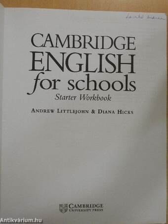 Cambridge English for schools - Starter Workbook