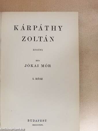 Kárpáthy Zoltán I-II.