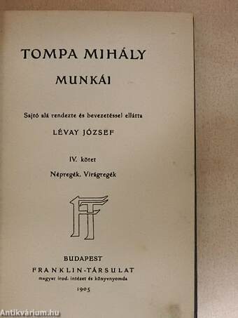 Tompa Mihály munkái IV.