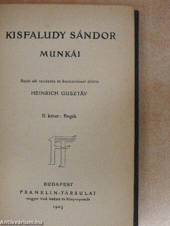 Kisfaludy Sándor munkái II.