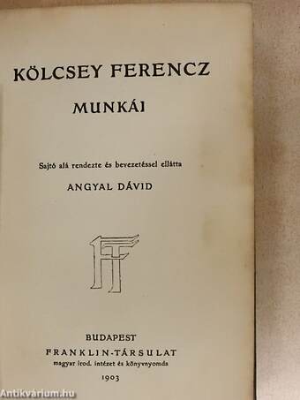 Kölcsey Ferencz munkái