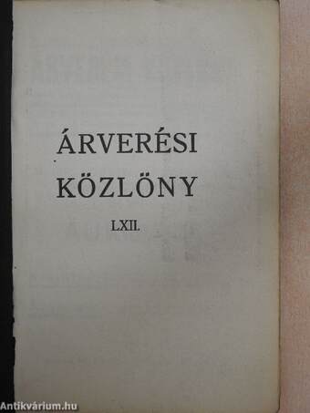 Árverési Közlöny 1932. május