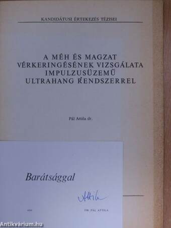 A méh és magzat vérkeringésének vizsgálata impulzusüzemű ultrahang rendszerrel (aláírt példány)