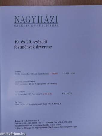 Nagyházi Galéria és Aukciósház 169. aukció