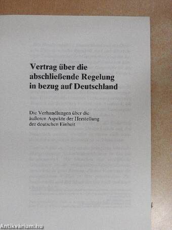 Vertrag über die abschließende Regelung in bezug auf Deutschland