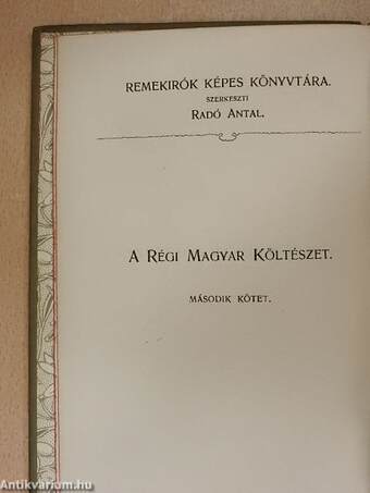 A régi magyar költészet II. (töredék)