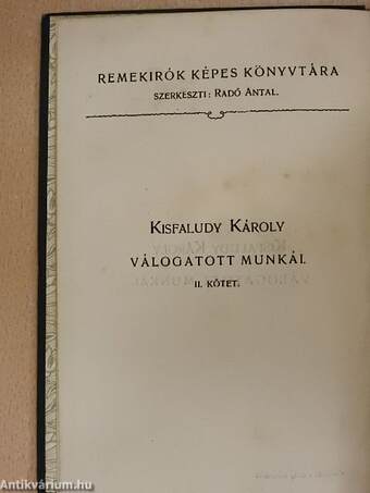 Kisfaludy Károly válogatott munkái II.