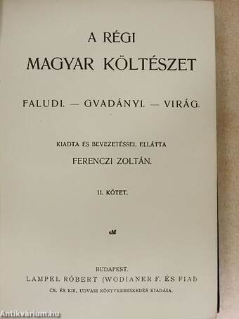 A régi magyar költészet II. (töredék)