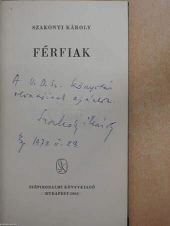 Férfiak (dedikált példány)