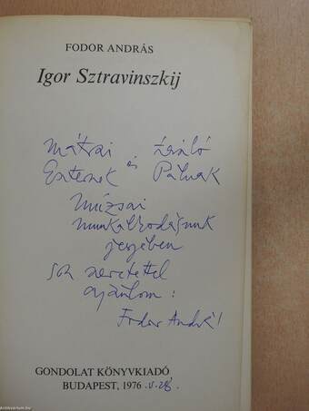 Igor Sztravinszkij (dedikált példány)