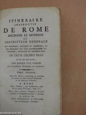 Itineraire instructif de Rome I.