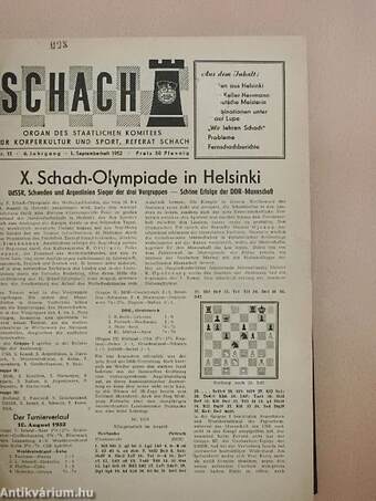 Schach 1952-1955. (nem teljes évfolyamok)