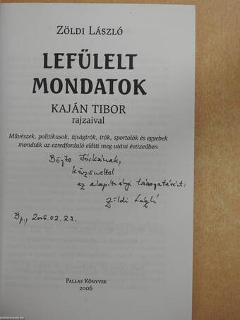 Lefülelt mondatok (dedikált példány)