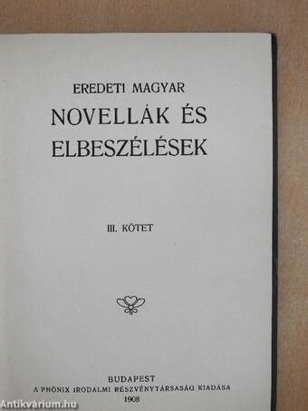 Eredeti magyar novellák és elbeszélések III.