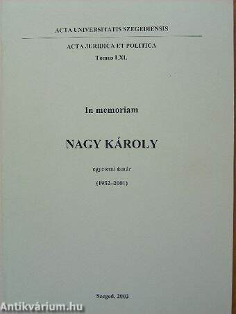 In memoriam Nagy Károly