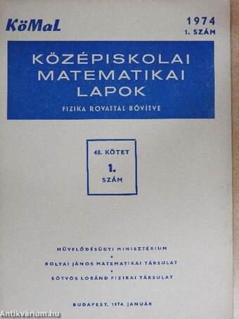 Középiskolai matematikai lapok 1974/1-10.