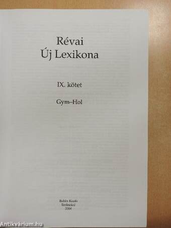 Révai új lexikona 9. (töredék)