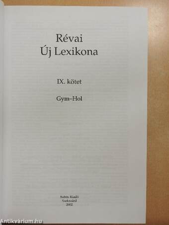 Révai új lexikona 9. (töredék)