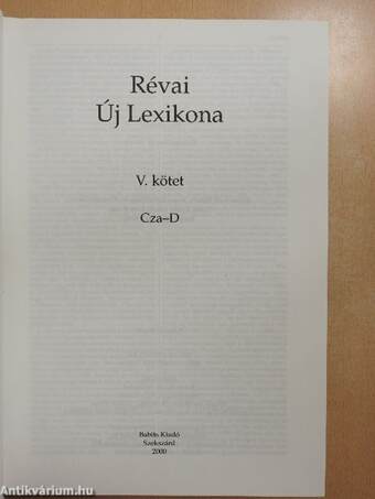 Révai új lexikona 5. (töredék)