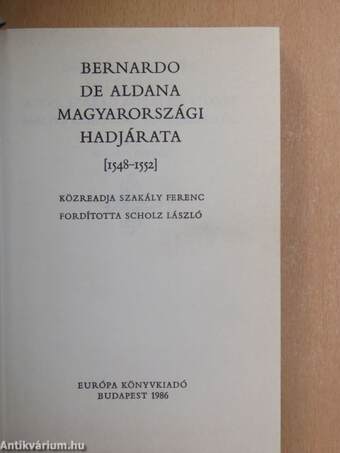 Bernardo de Aldana magyarországi hadjárata (1548-1552)