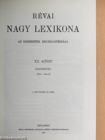 Révai nagy lexikona 20. (töredék)