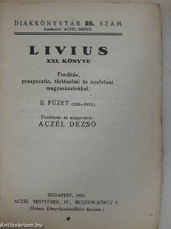 Livius XXI. könyve (töredék)