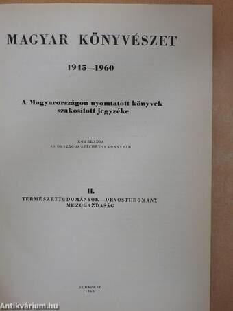 Magyar könyvészet 1945-1960 II.