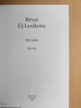 Révai új lexikona 12. (töredék)