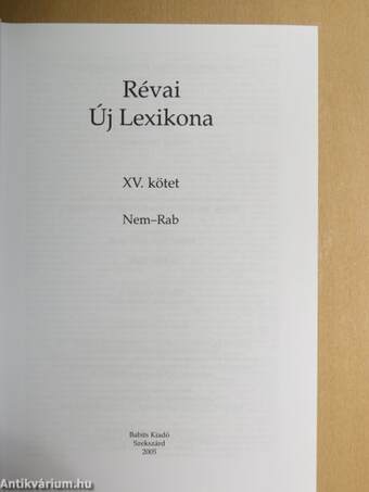 Révai új lexikona 15. (töredék)