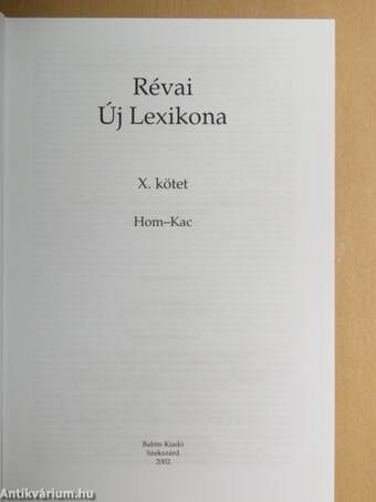 Révai új lexikona 10. (töredék)