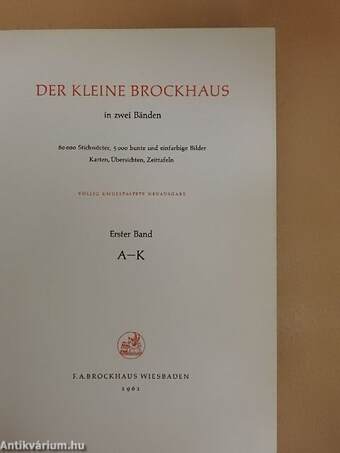 Der Kleine Brockhaus in zwei Bänden I-II.