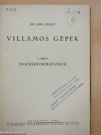 Villamos gépek I.