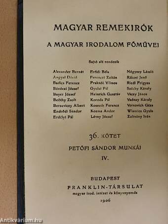 Petőfi Sándor munkái IV.