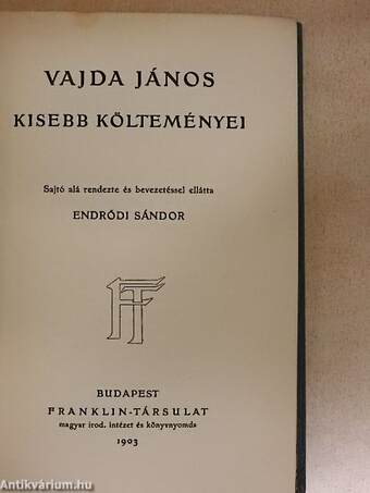 Vajda János kisebb költeményei