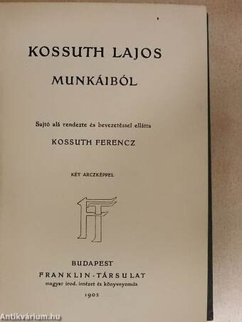 Kossuth Lajos munkáiból