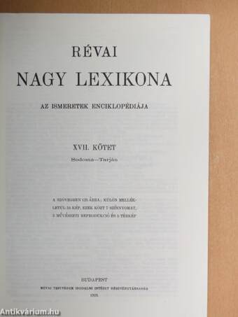 Révai nagy lexikona 17. (töredék)